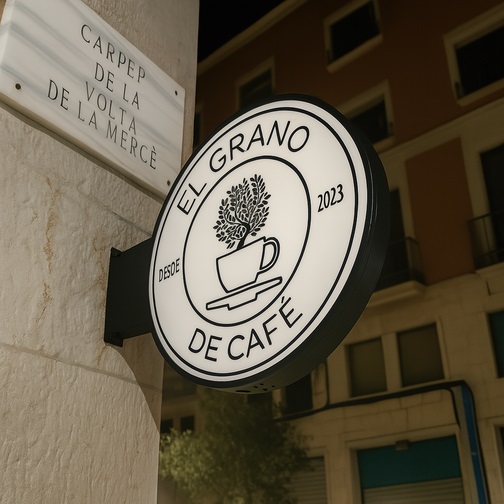 Banderola luminosa de noche