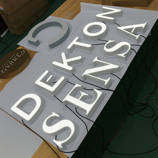 Letras corporeas de aluminio con luz