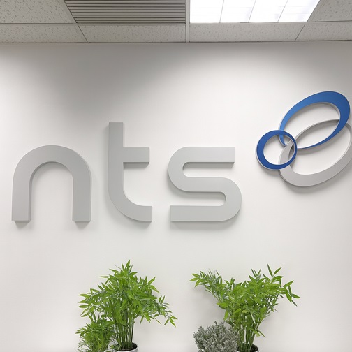 Letras de PVC instaladas en recepción de un local