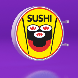 Banderola luminosa redonda para Sushi
