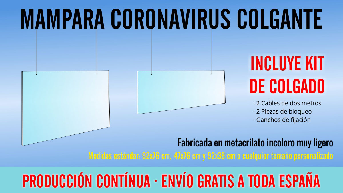 Mampara Anticontagio Colgante | Coronavirus