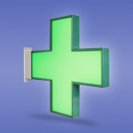 Banderola Luminosa Cruz de Farmacia