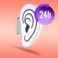 Banderola Oreja para Centros auditivos - 24 horas