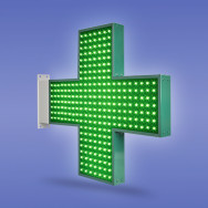 Banderola Cruz de Farmacia LED pixel