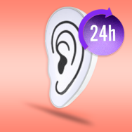 Rótulo Oreja para Centros auditivos - 24 horas