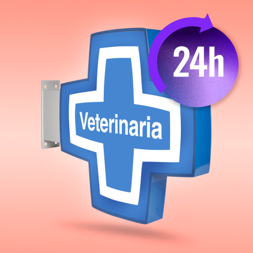 Banderola Luminosa Cruz para Veterinarias - 24 horas