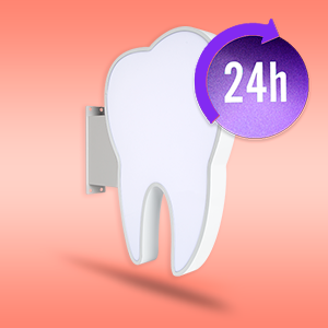 Banderola Luminosa Muela para dentistas - 24 horas