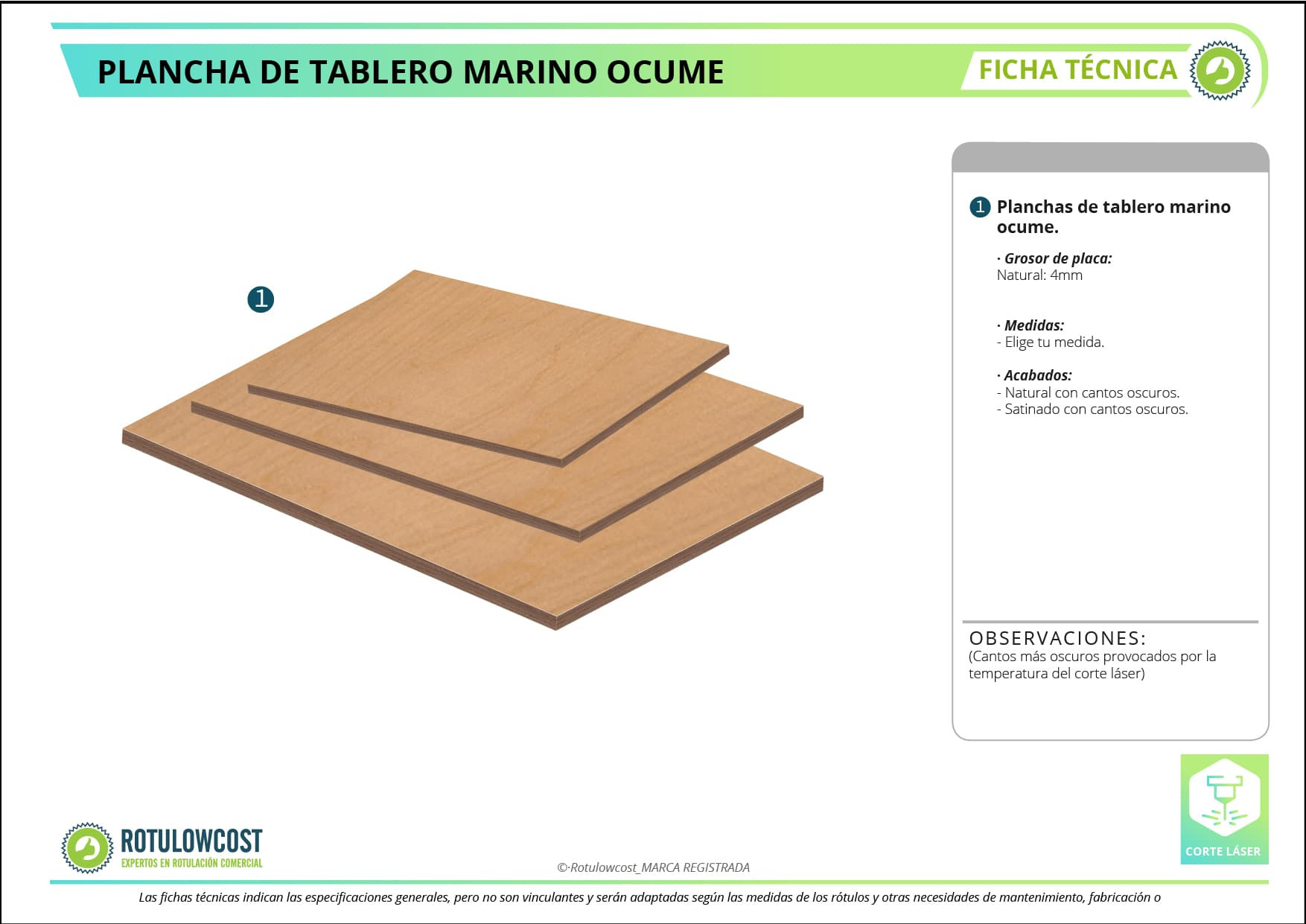 Plancha de tablero marino a medida