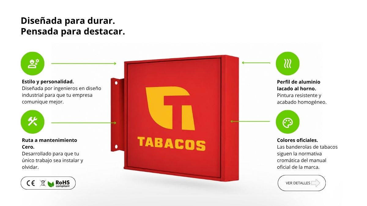 Banderola Luminosa para Estancos / Tabacos / Tabacalera