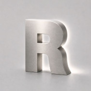 Letras Corpóreas de Acero Inoxidable con Iluminación Indirecta