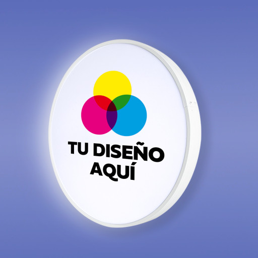 Rótulo luminoso redondo