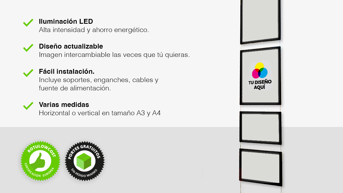 Carpetas LED Inmobiliarias I Combinaciones de 4 columnas