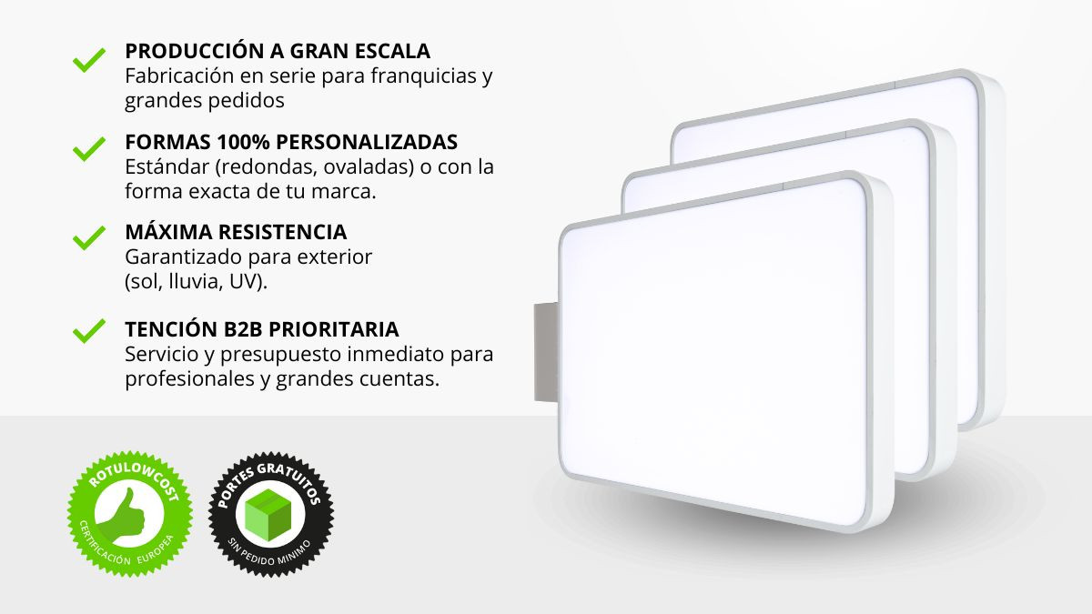 Banderolas luminosas fabricación en serie