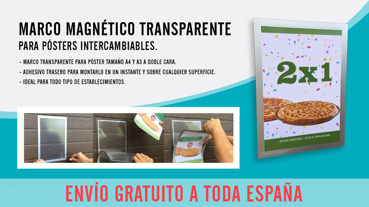 Marco magnético transparente para póster