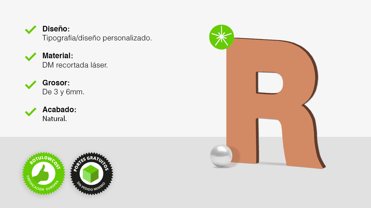 Letras de DM recortadas láser