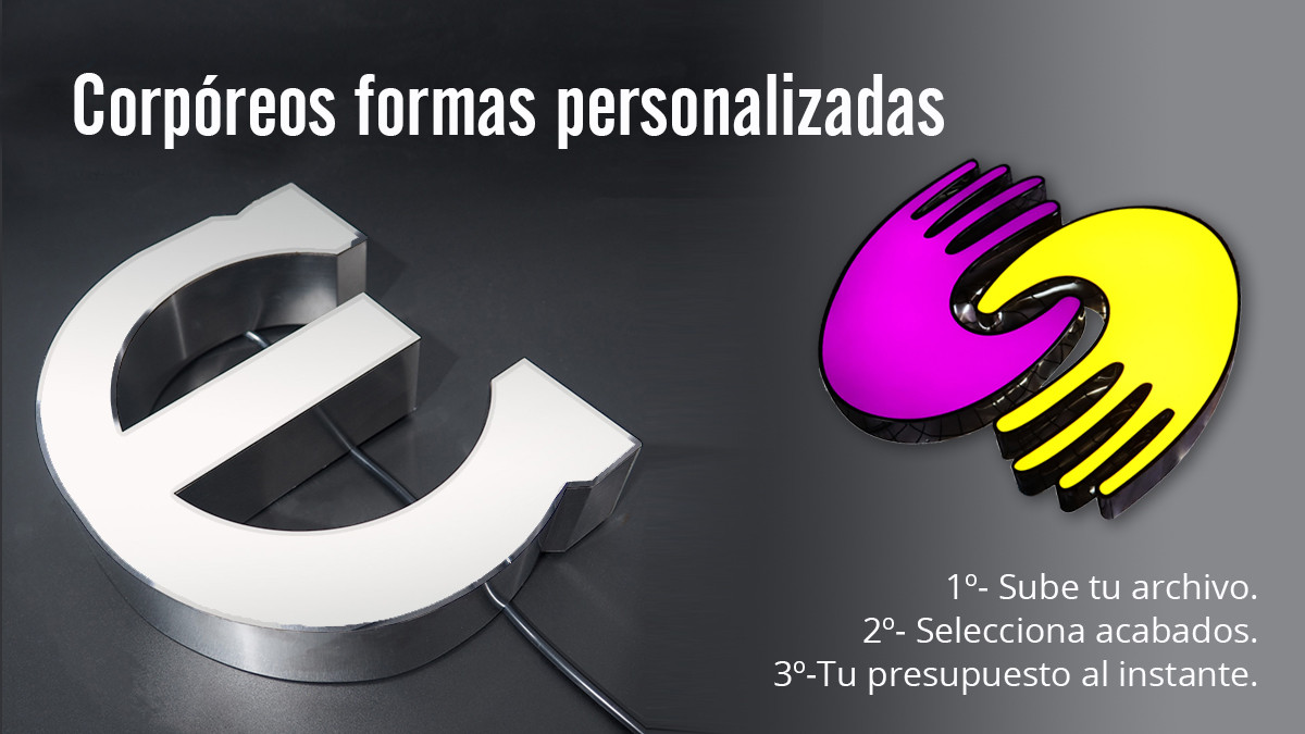 rotulo luminoso con forma