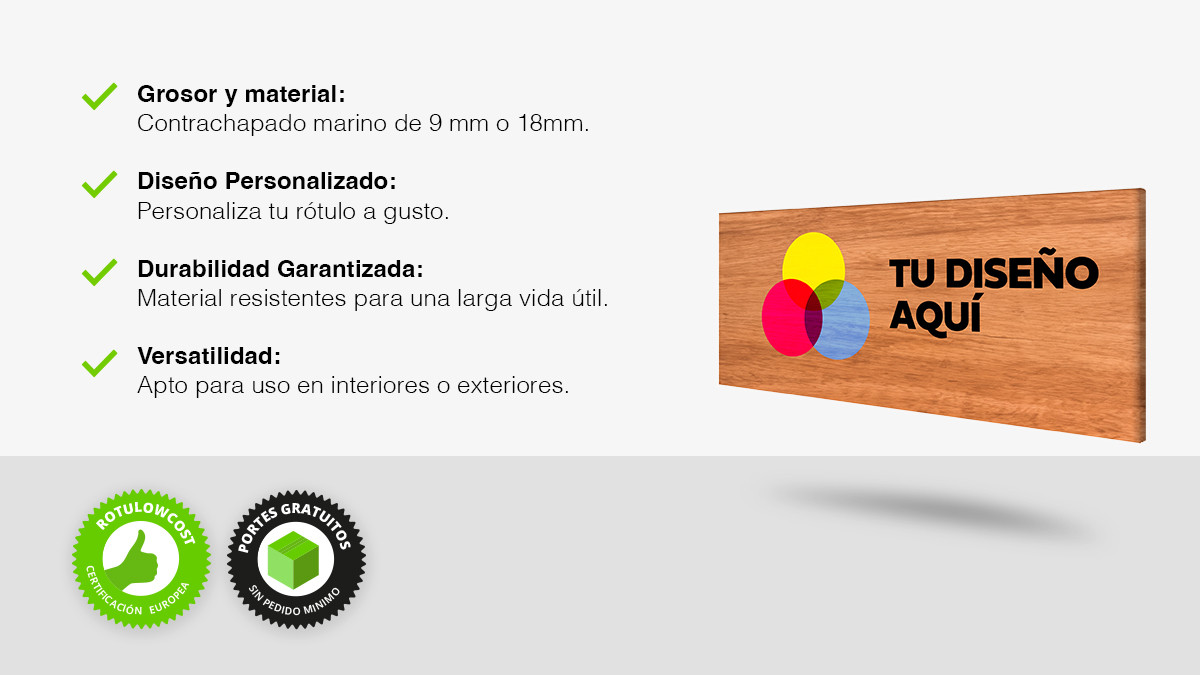 Rótulos y cuadros de madera impresión directa