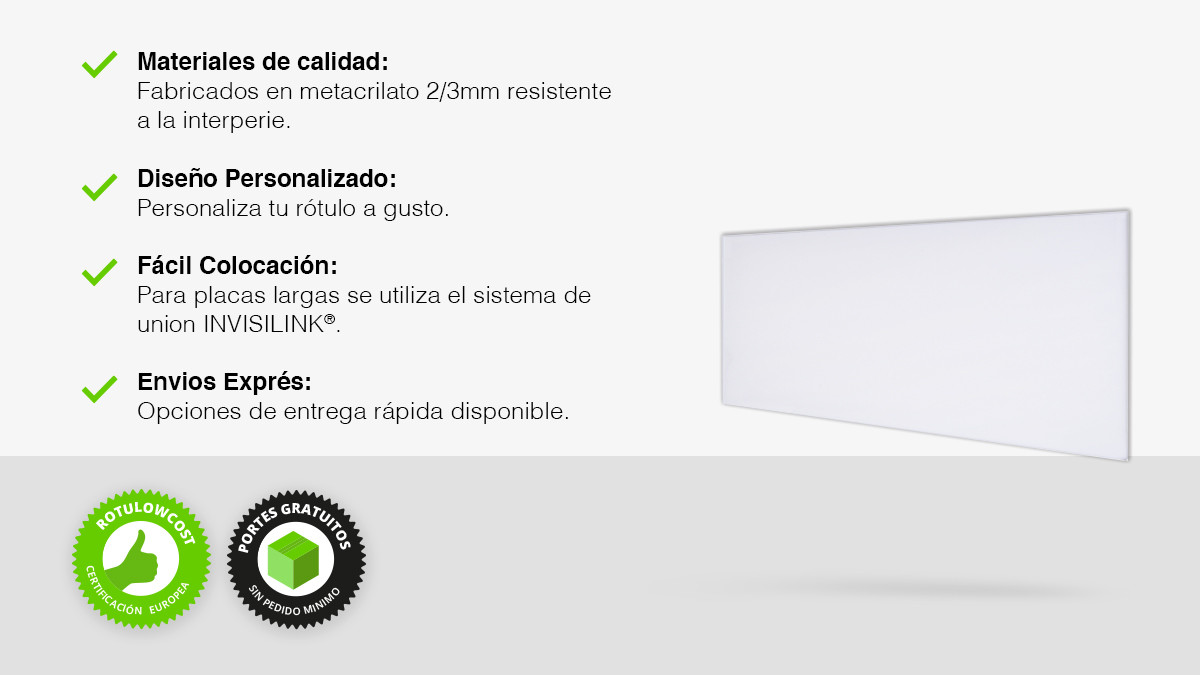 Placa de metacrilato