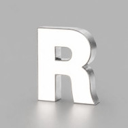 Letras Corpóreas de Acero Inoxidable con Iluminación Frontal