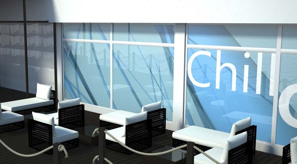 Vinilo de corte glass pegado exterior