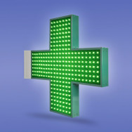 Banderola Cruz de Farmacia LED pixel
