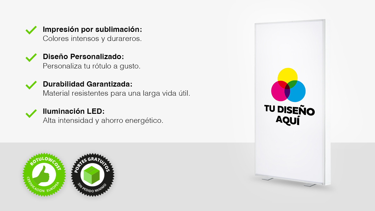 Rótulo luminoso textil dos caras precio
