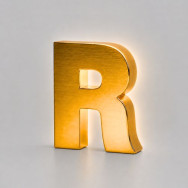 Letras Corpóreas Metalizadas en Oro Cobre Bronce... Iluminación Indirecta