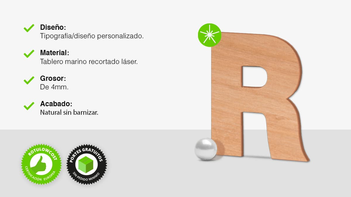 Letras de tablero marino recortadas láser