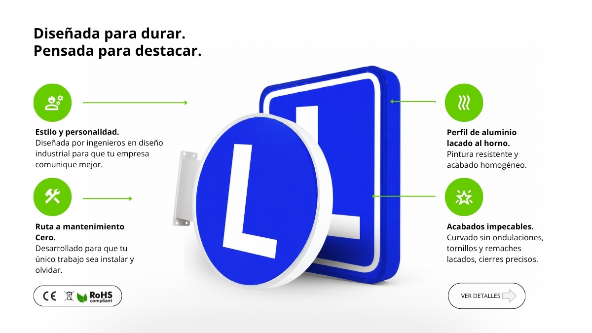 Banderola Luminosa para Autoescuelas | Doble cara
