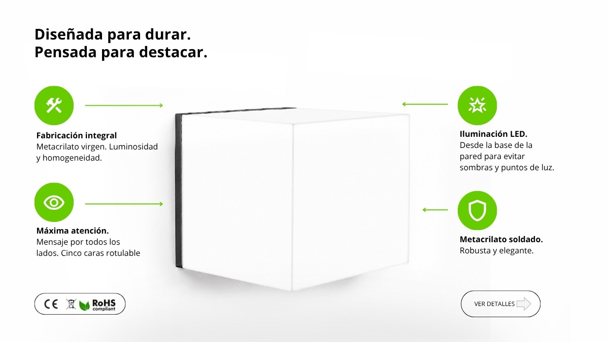 Banderola Luminosa Integral de Metacrilato