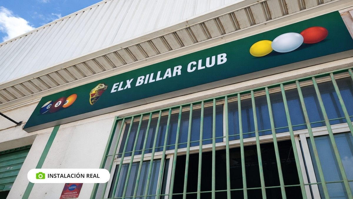 rótulo luminoso frontal sin uniones