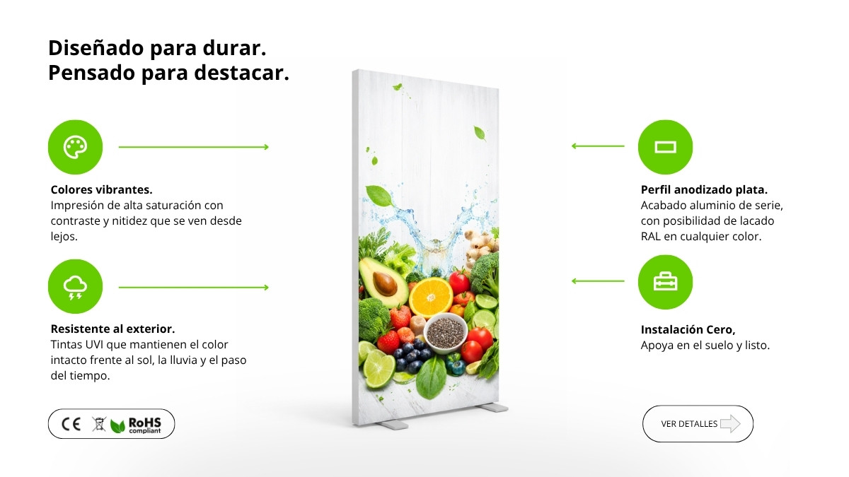 Rótulo luminoso textil dos caras precio
