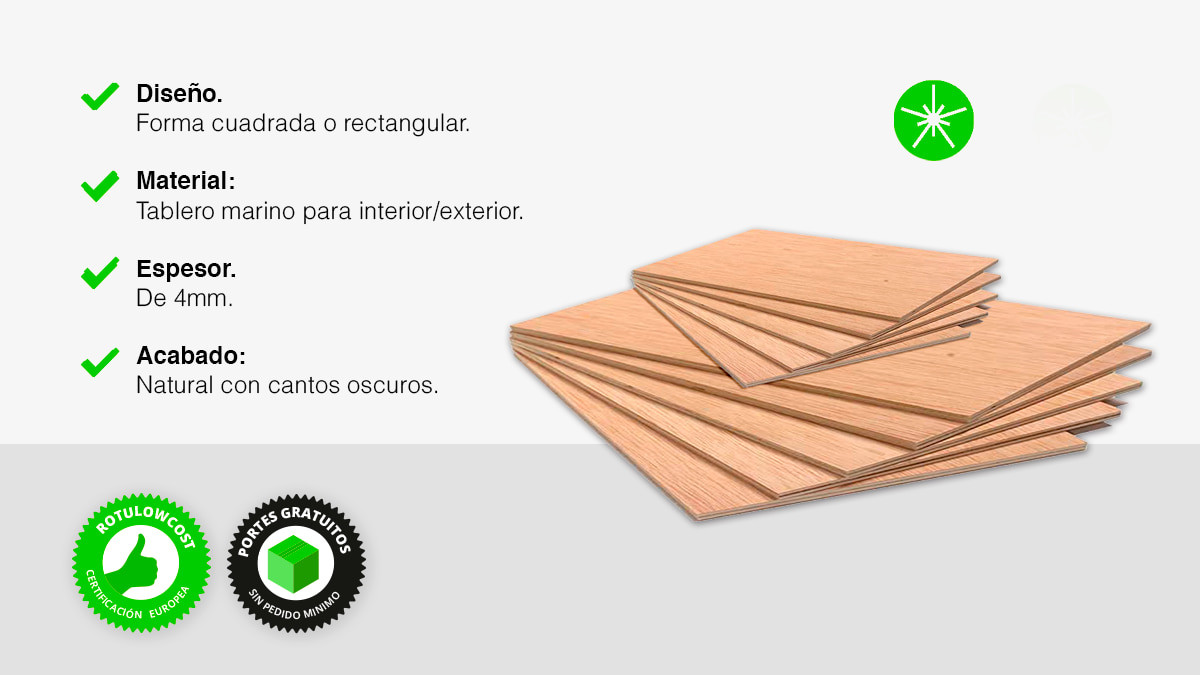 Plancha de tablero marino a medida