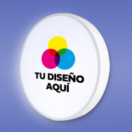 Rótulo Luminoso Redondo Una Cara Medida Personalizada