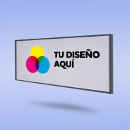 Rótulo sin iluminación enmarcado