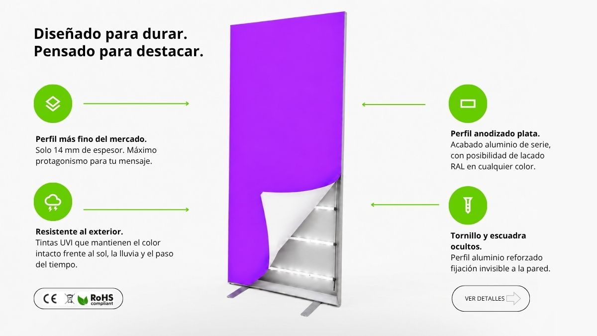 Tótem Luminoso para Escaparates y Salas de Venta \